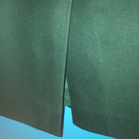 Vintage A-Line Pleated Green Business Skirt - Picture 7 of 8